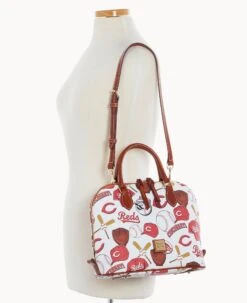 MLB Reds Zip Zip Satchel REDS -Dooney & Bourke B2343G QUMWPATNREDS ALT4 1