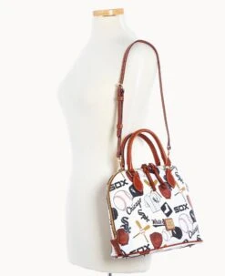 MLB White Sox Zip Zip Satchel WHITE SOX -Dooney & Bourke B2343G QUMWPATNWHSX ALT4