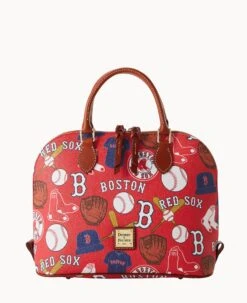 MLB Red Sox Zip Zip Satchel RED SOX -Dooney & Bourke B2343G QURDPATNRDSX