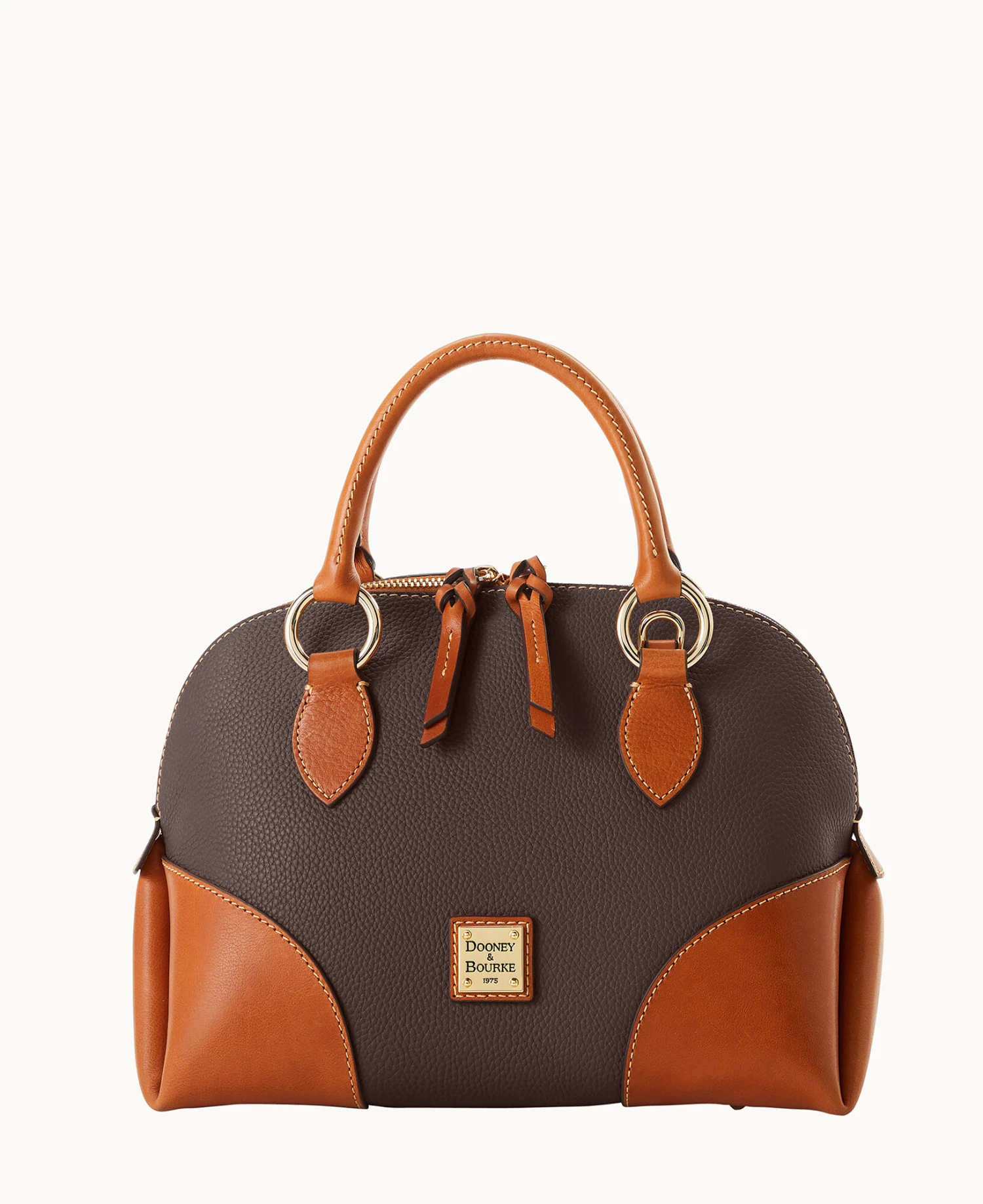 Pebble With Florentine Trim Domed Satchel Clementine 11 Pebble With Florentine Trim Domed Satchel Clementine - Image 11