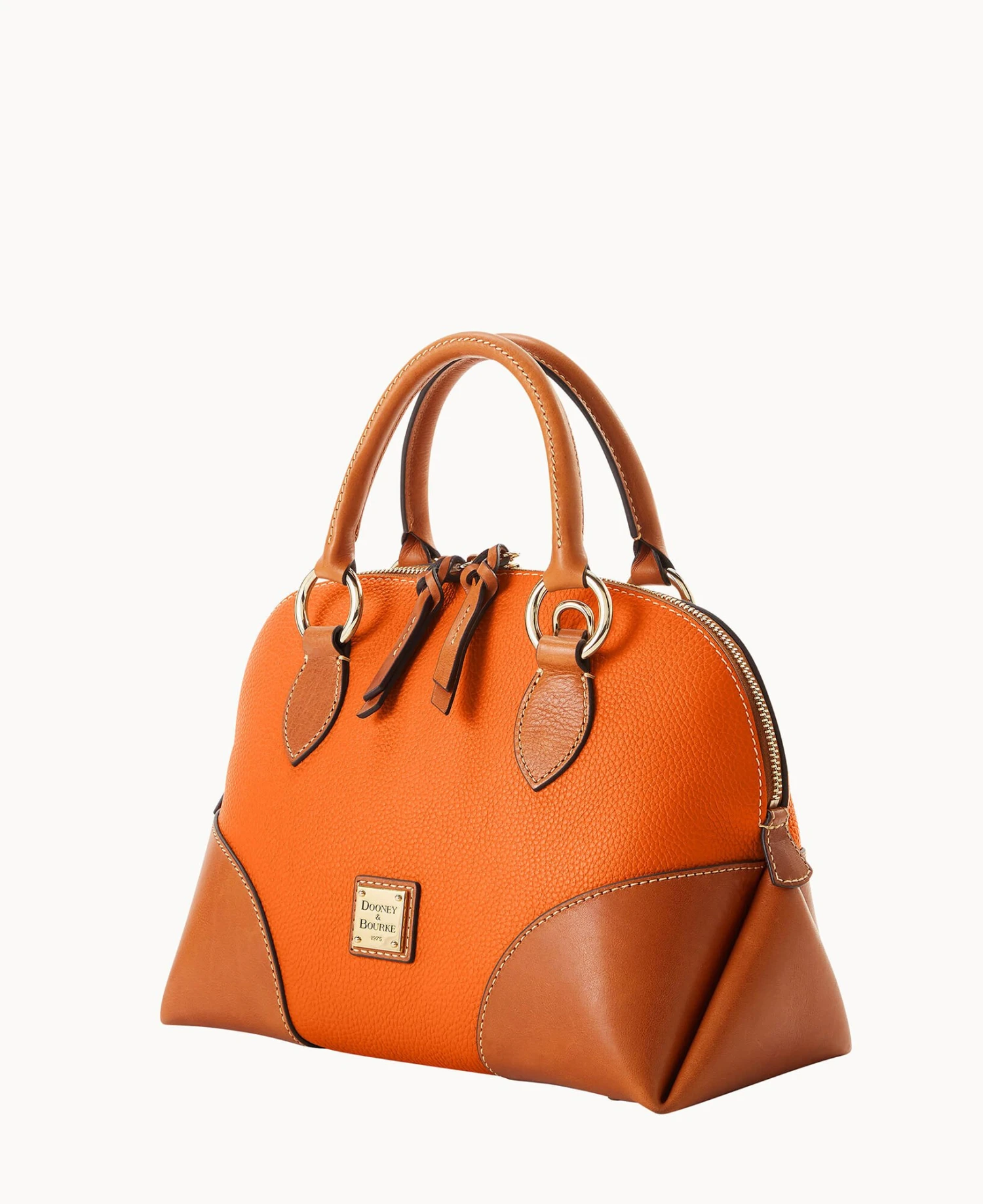 Pebble With Florentine Trim Domed Satchel Clementine 6 Pebble With Florentine Trim Domed Satchel Clementine - Image 6