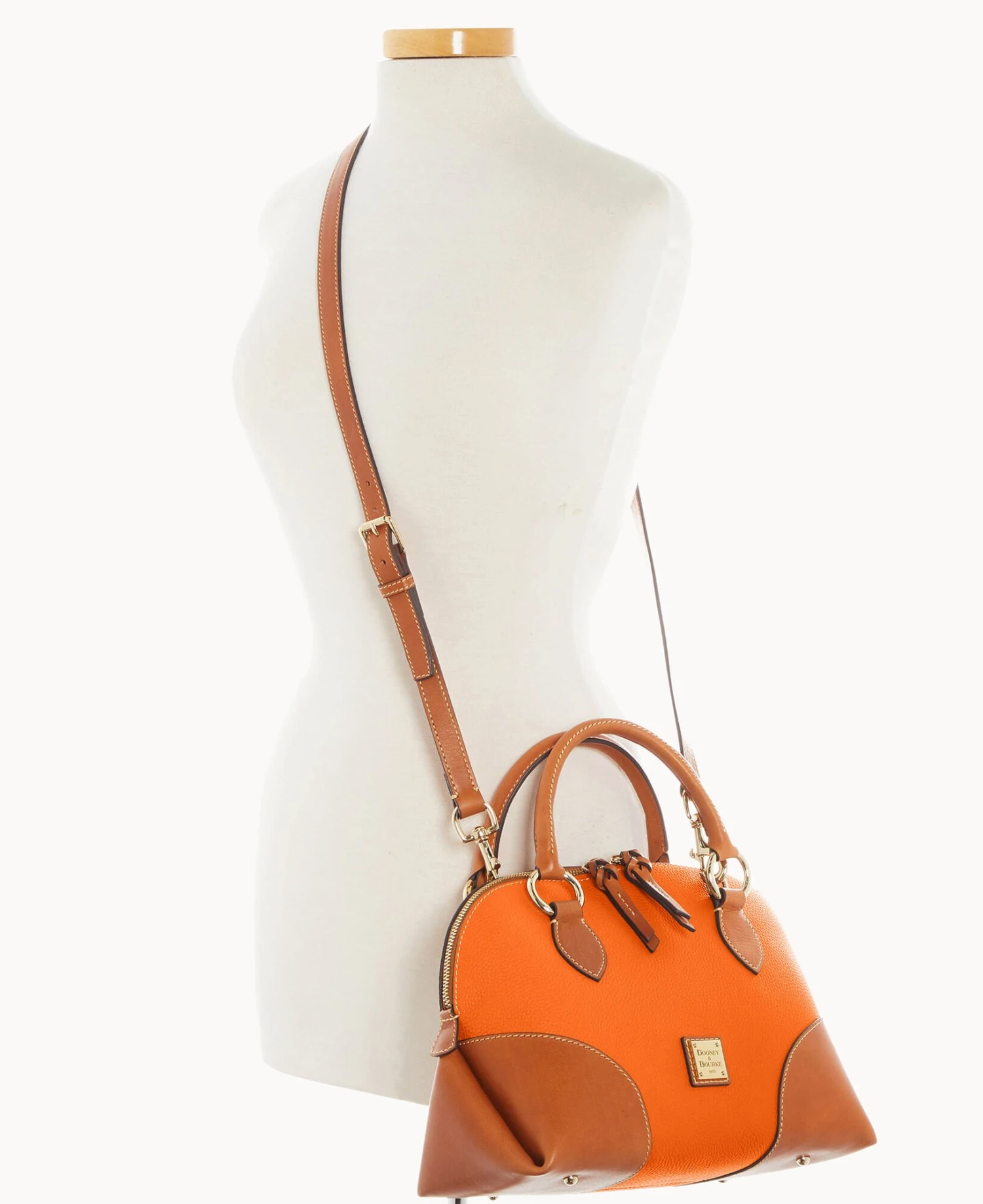 Pebble With Florentine Trim Domed Satchel Clementine 8 Pebble With Florentine Trim Domed Satchel Clementine - Image 8