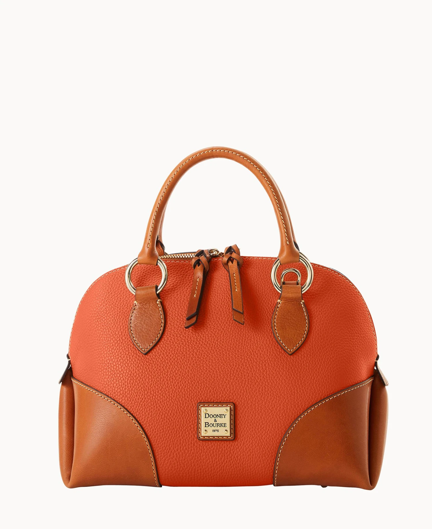Pebble With Florentine Trim Domed Satchel Clementine 15 Pebble With Florentine Trim Domed Satchel Clementine - Image 15