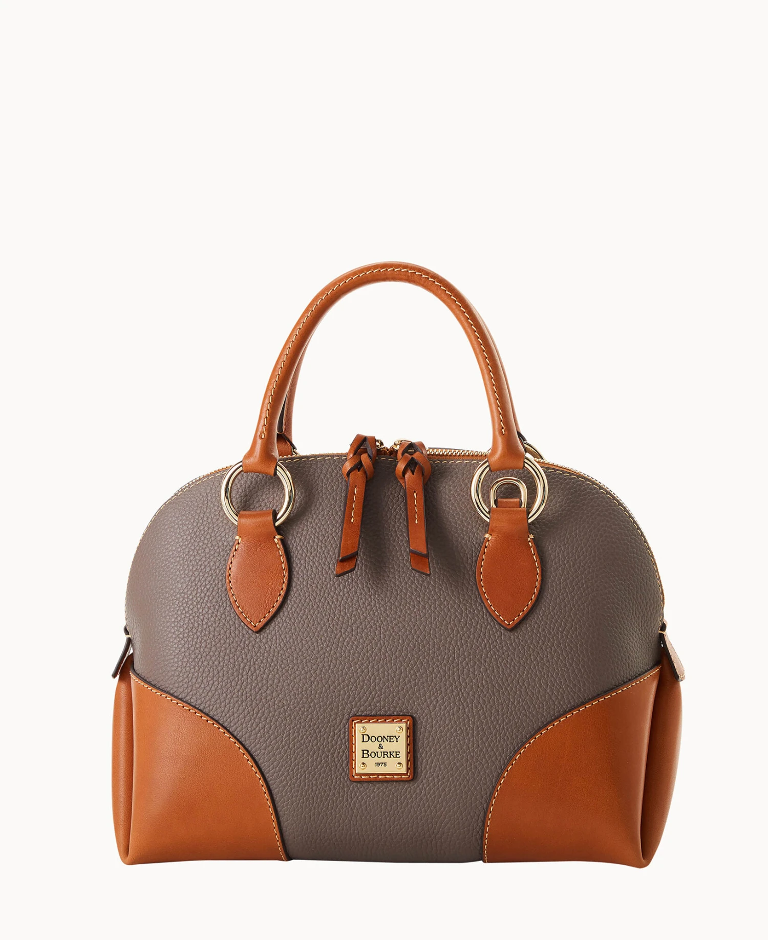 Pebble With Florentine Trim Domed Satchel Clementine 16 Pebble With Florentine Trim Domed Satchel Clementine - Image 16