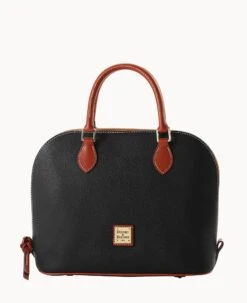 Pebble Grain Domed Satchel Taupe -Dooney & Bourke B2367G AWBLPATN