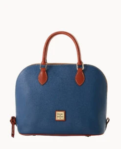 Pebble Grain Domed Satchel Taupe -Dooney & Bourke B2367G AWJEPATN