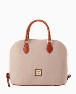 Pebble Grain Domed Satchel Taupe -Dooney & Bourke B2367G AWOYPATN