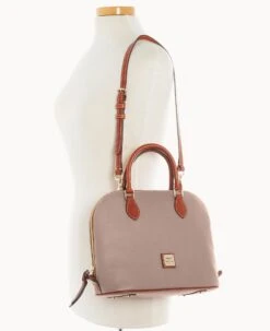 Pebble Grain Domed Satchel Taupe -Dooney & Bourke B2367G AWTPPATN ALT4 1