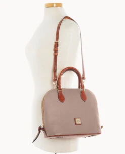 Pebble Grain Domed Satchel Taupe -Dooney & Bourke B2367G AWTPPATN ALT4