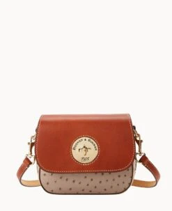 Ostrich Turnlock Flap Saddle Light Taupe -Dooney & Bourke B2375G OTXDPATN 1