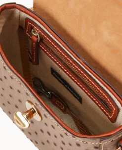 Ostrich Turnlock Flap Saddle Light Taupe -Dooney & Bourke B2375G OTXDPATN ALT2 1