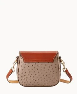Ostrich Turnlock Flap Saddle Light Taupe -Dooney & Bourke B2375G OTXDPATN ALT3 1