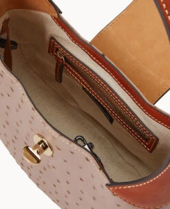Ostrich Turnlock Hobo 26 Light Taupe -Dooney & Bourke B2378G OTXDPATN ALT2