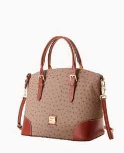 Ostrich Domed Satchel Light Taupe -Dooney & Bourke B9062G OTXDPATN ALT1 1