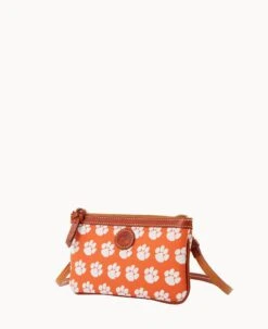 Collegiate Clemson University Large Slim Crossbody Clemson -Dooney & Bourke BL373G AAORPATNCLM0 ALT1 1