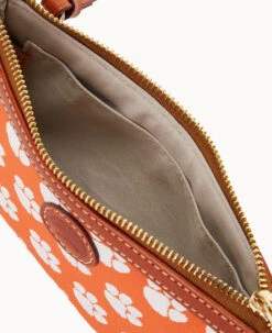 Collegiate Clemson University Large Slim Crossbody Clemson -Dooney & Bourke BL373G AAORPATNCLM0 ALT2