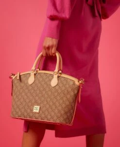 Maritime Domed Satchel Brown 20 Maritime Domed Satchel Brown -Dooney & Bourke BMARI1954 ILD lifestyle 1