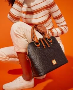 Ostrich Cameron Satchel Black -Dooney & Bourke BOSTR1076 ILD lifestyle 1