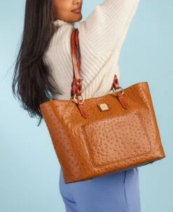 Ostrich Tammy Tote Caramel -Dooney & Bourke BOSTR1312 ILD lifestyle 1