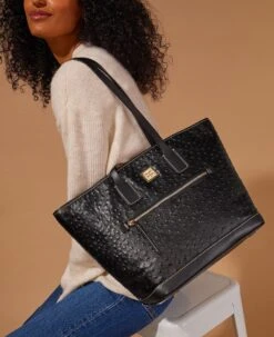 Ostrich Tote Black Black -Dooney & Bourke BOSTR1854 ILD lifestyle 1
