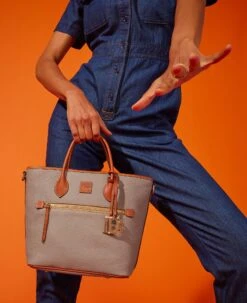 Pebble Grain Handle Tote Caramel -Dooney & Bourke BPEBC1963 ILD lifestyle 1