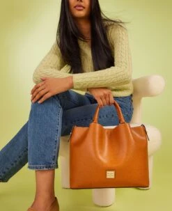 Saffiano Barlow Amber -Dooney & Bourke BSAFF1036 ILD lifestyle 1