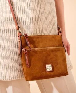 Suede Letter Carrier Black -Dooney & Bourke BSUED1725 ILD lifestyle 1