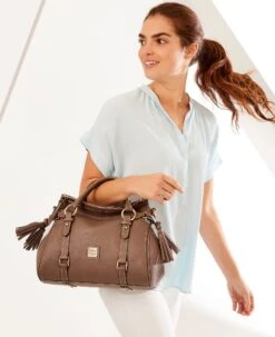 Pebble Grain Satchel Elephant 27 Pebble Grain Satchel Elephant -Dooney & Bourke FA980B ILD lifestyle 1