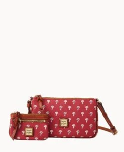 MLB Phillies Lexi Crossbody Sm Coin Case PHILLIES -Dooney & Bourke M1400G MJRDPATNPHLI 1