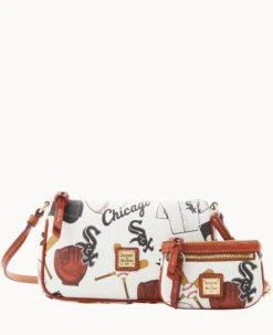 MLB White Sox Lexi Crossbody Sm Coin Case WHITE SOX -Dooney & Bourke M1400G QUMWPATNWHSX 1