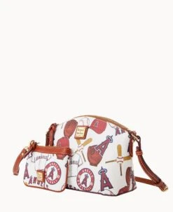 MLB Angels Suki Crossbody Med Wristlet ANGELS -Dooney & Bourke M1696G QUMWPATNANGL ALT1 1