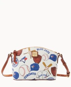 MLB Blue Jays Suki Crossbody Med Wristlet BLUE JAYS -Dooney & Bourke M1696G QUMWPATNBJAY 1