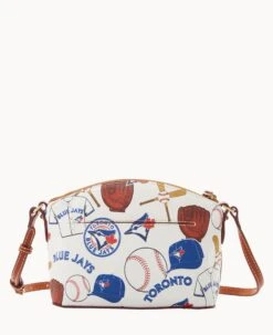 MLB Blue Jays Suki Crossbody Med Wristlet BLUE JAYS -Dooney & Bourke M1696G QUMWPATNBJAY ALT3 1