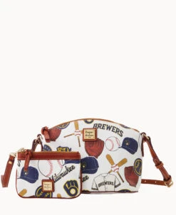 MLB Brewers Suki Crossbody Med Wristlet BREWERS