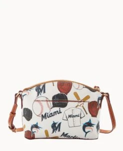 MLB Marlins Suki Crossbody Med Wristlet MARLINS -Dooney & Bourke M1696G QUMWPATNMRLN ALT3 1