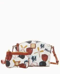 MLB Marlins Suki Crossbody Med Wristlet MARLINS -Dooney & Bourke M1696G QUMWPATNMRLN ALT4 1