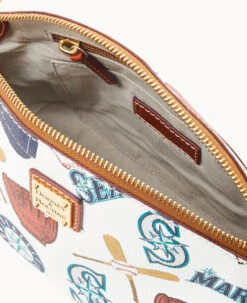 MLB Mariners Suki Crossbody Med Wristlet MARINERS 15 MLB Mariners Suki Crossbody Med Wristlet MARINERS -Dooney & Bourke M1696G QUMWPATNMRNR ALT2