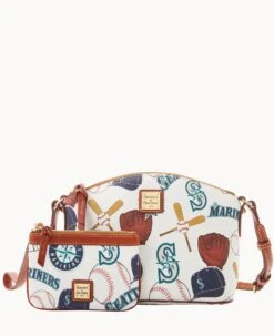 MLB Mariners Suki Crossbody Med Wristlet MARINERS 23 MLB Mariners Suki Crossbody Med Wristlet MARINERS -Dooney & Bourke M1696G QUMWPATNMRNR ALT4 1