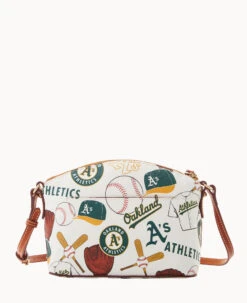 MLB Oakland A's Suki Crossbody Med Wristlet ATHLETICS -Dooney & Bourke M1696G QUMWPATNOAKA ALT3