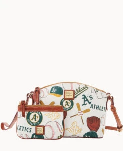 MLB Oakland A's Suki Crossbody Med Wristlet ATHLETICS -Dooney & Bourke M1696G QUMWPATNOAKA ALT4