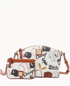 MLB White Sox Suki Crossbody Med Wristlet WHITE SOX -Dooney & Bourke M1696G QUMWPATNWHSX ALT4