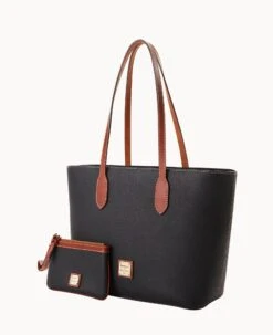 Pebble Grain Tote With Medium Wristlet Black 26 Pebble Grain Tote With Medium Wristlet Black -Dooney & Bourke M2320G P1BLPATN ALT1 1