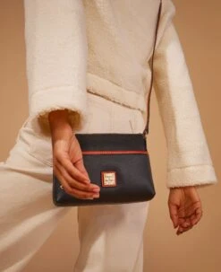 Pebble Grain Ginger Crossbody Caribbean Blue -Dooney & Bourke R0018 ILD lifestyle 1