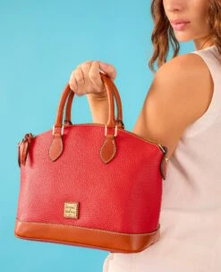 Pebble Grain Darcy Satchel Red -Dooney & Bourke R0239 ILD lifestyle 1