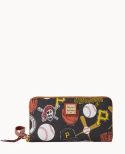 MLB Pirates Large Zip Around Wristlet PIRATES -Dooney & Bourke W0126G QUBLPATNPRAT