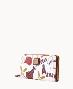 MLB Angels Large Zip Around Wristlet ANGELS -Dooney & Bourke W0126G QUMWPATNANGL ALT1 1