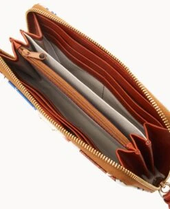 MLB Blue Jays Large Zip Around Wristlet BLUE JAYS -Dooney & Bourke W0126G QUMWPATNBJAY ALT2 1