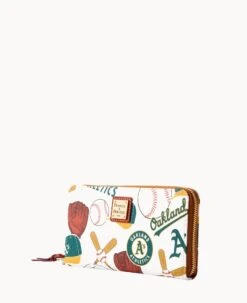MLB Athletics Large Zip Around Wristlet ATHLETICS -Dooney & Bourke W0126G QUMWPATNOAKA ALT1 1