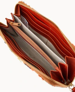 MLB Orioles Large Zip Around Wristlet ORIOLES -Dooney & Bourke W0126G QUMWPATNORLS ALT2