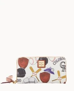 MLB Rockies Large Zip Around Wristlet ROCKIES -Dooney & Bourke W0126G QUMWPATNROKI 1